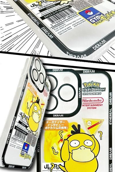 Ốp lưng trong suốt hình Psyduck Vịt bối rối cho iPhone 14 Pro Pro Max