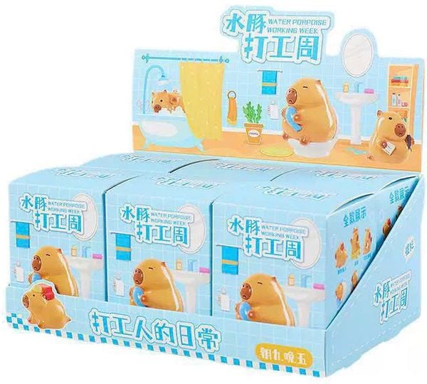 Mô hình Hộp Mù Capybara Nô Lệ Tư Bản Blind Box nhận mô hình siêu cute dễ thương