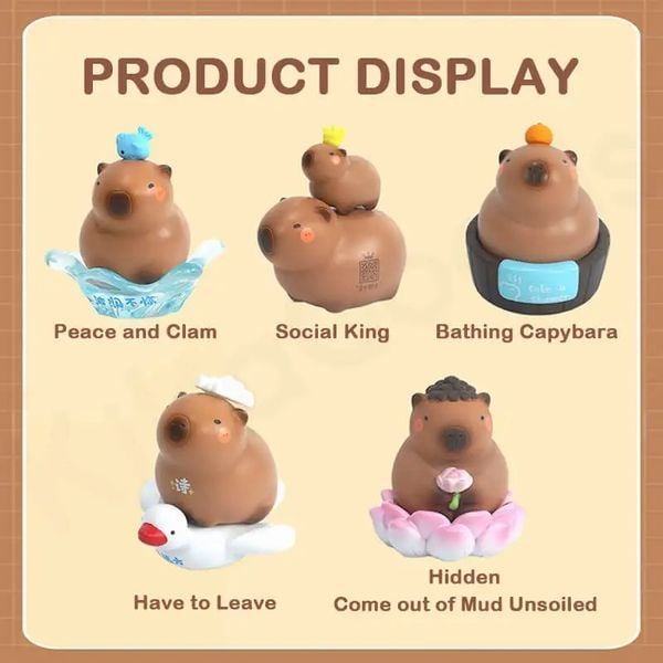 Mô hình Chuột lang nước Capybara Emotional Stability Blind Box hộp mù ngãu nhiên đẹp mắt giá rẻ dễ thương màu sắc tươi đẹp quà tặng bé