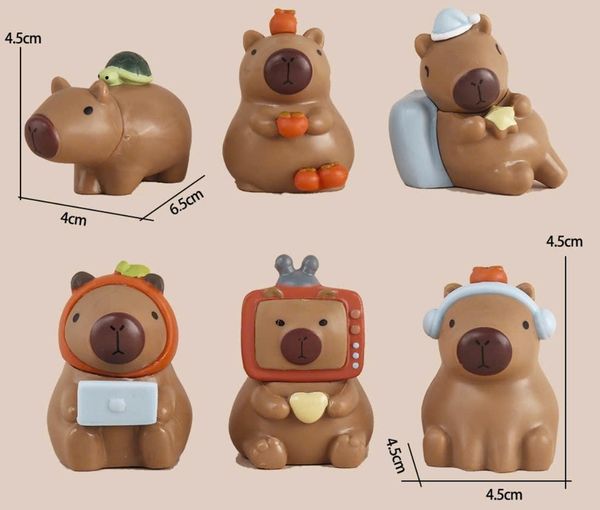 Mô hình chuột lang nước Capybara Kapybara Working Week Blind Box hộp mù ngãu nhiên đẹp mắt giá rẻ dễ thương màu sắc tươi đẹp quà tặng bé