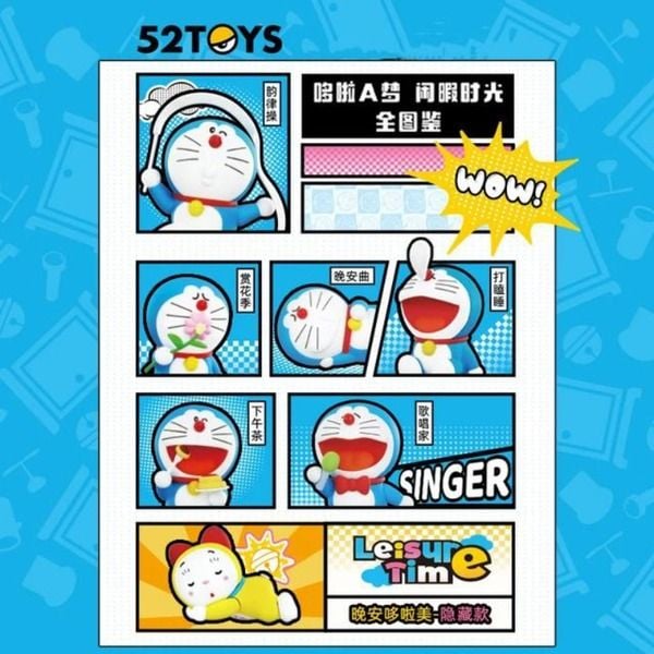 Mô hình Doraemon Leisure Time Blindbox 52TOYS hộp mù ngãu nhiên đẹp mắt giá rẻ dễ thương màu sắc tươi đẹp quà tặng bé