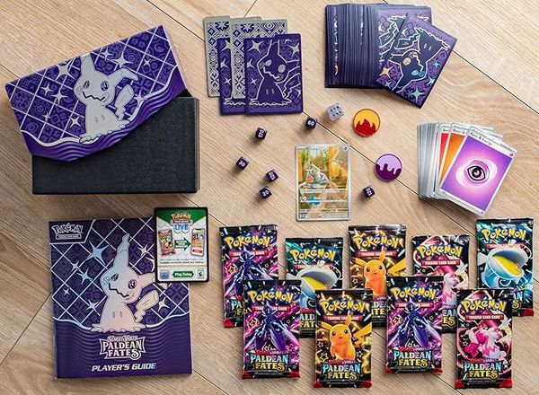 Shop bán thẻ bài Pokemon TCG Scarlet & Violet Paldean Fates Elite Trainer Box hàng thật chính hãng nhiều thẻ hiếm mạnh bổ sung bộ sưu tập của bạn