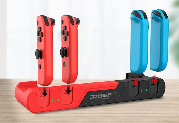 đế sạc Joy-con 6 trong 1 gắn Dock Nintendo Switch DOBE Đỏ Đen TNS-0122 bền đẹp