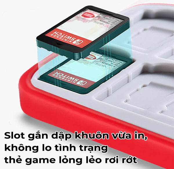 Hộp đựng băng game Nintendo Switch 24 ngăn giúp lưu trữ và mang theo được nhiều game khi đi du lịch một cách dễ dàng