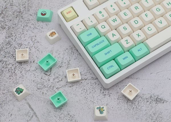 Bộ Keycap bàn phím cơ Pokemon Bulbasaur XDA PBT Set 162 nút nút đẹp mắt tương thích hoàn hảo với nhiều bàn phím cơ