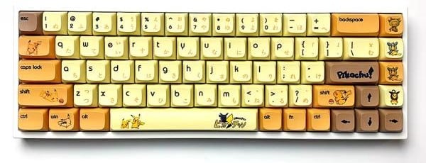 Set Keycap bàn phím cơ Manthon Pokemon Pikachu XDA profile làm quà tặng sinh nhật fan