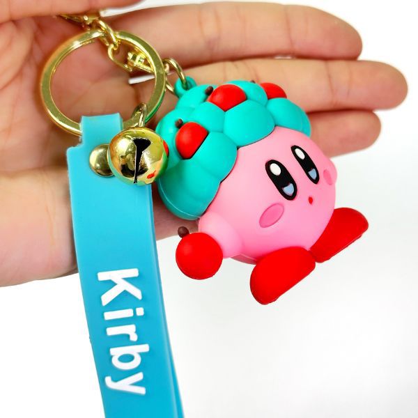 Phụ kiện Móc khóa mô hình Kirby đội mũ biến hình Táo