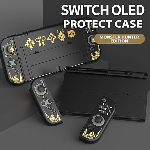 Phụ kiện Ốp lưng máy Switch OLED kèm case Joy-con Monster Hunter Rise