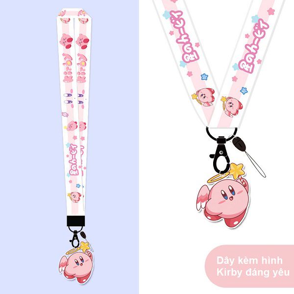 Phụ kiện thời trang Dây strap đeo điện thoại Hoshi no Kirby bằng lụa