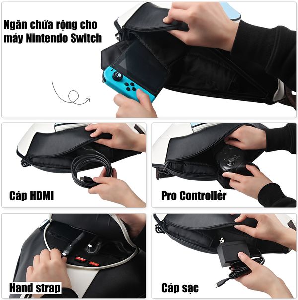 phụ kiện túi đeo chéo Pokeball đựng máy Nintendo Switch giá rẻ