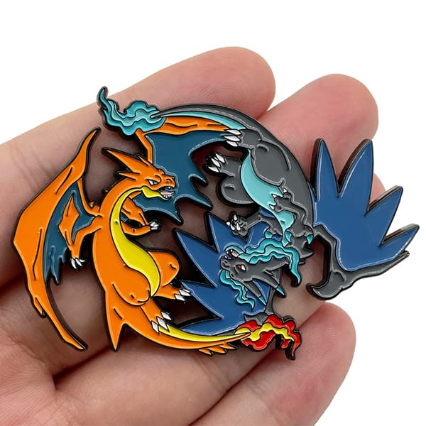 Pin cài áo hình Pokemon Mega Evolution Charizard XY