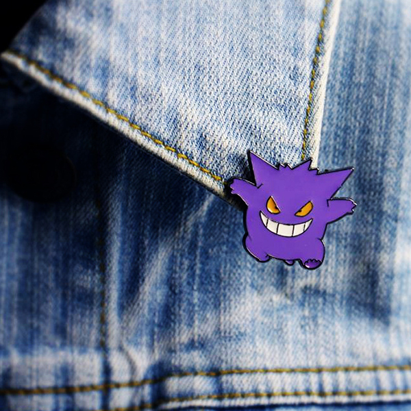 Pin cài áo kim loại hình Pokemon Gengar tinh nghịch dễ thương