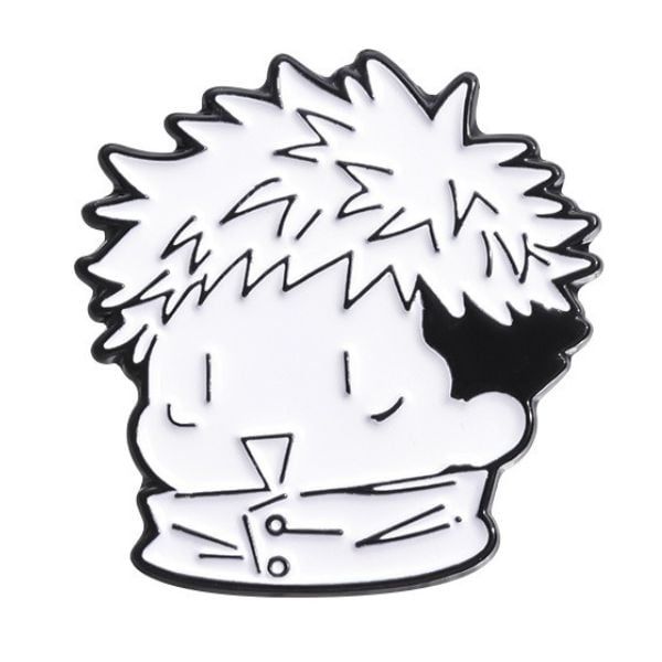 Pin cài kim loại Jujutsu Kaisen Chibi Black White có thiết kế độc đáo