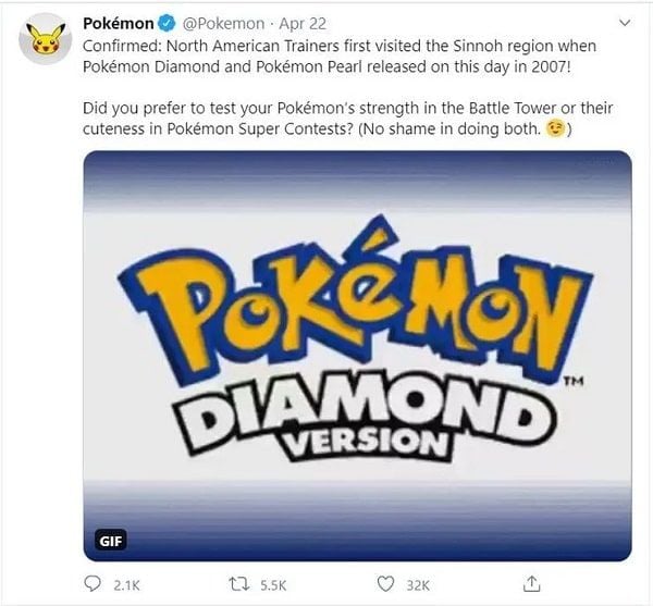 Pokemon Tweet diamond pearls