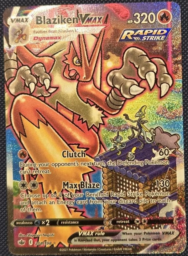 Blaziken VMAX 201 198 đừng bỏ qua top 10 thẻ Pokemon VMAX hiếm có giá trị cao nhất