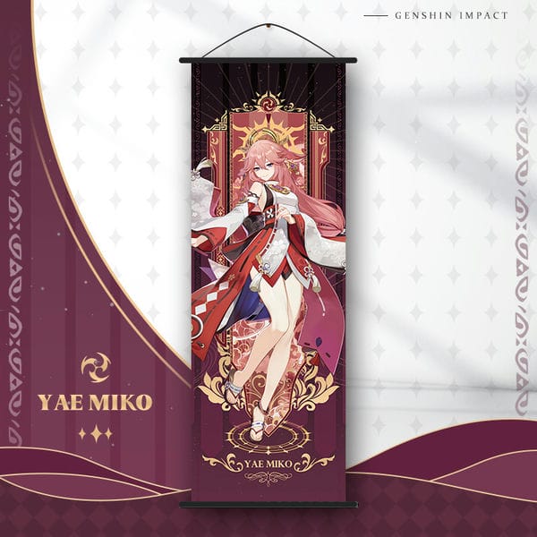 Poster vải tranh cuộn anime game Genshin Impact Vol 4 Yae Miko