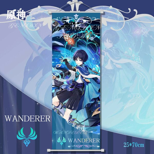 Poster vải tranh cuộn anime game Genshin Impact Vol 6 Wanderer