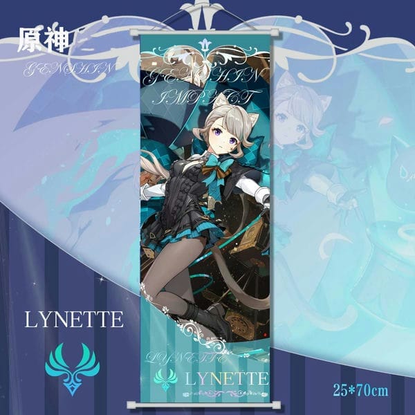 Poster vải tranh cuộn anime game Genshin Impact Vol 7 Lynette