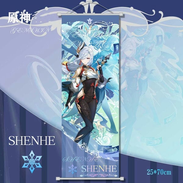 Poster vải tranh cuộn anime game Genshin Impact Vol 7 Shenhe