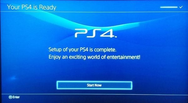 ps4 setup screen