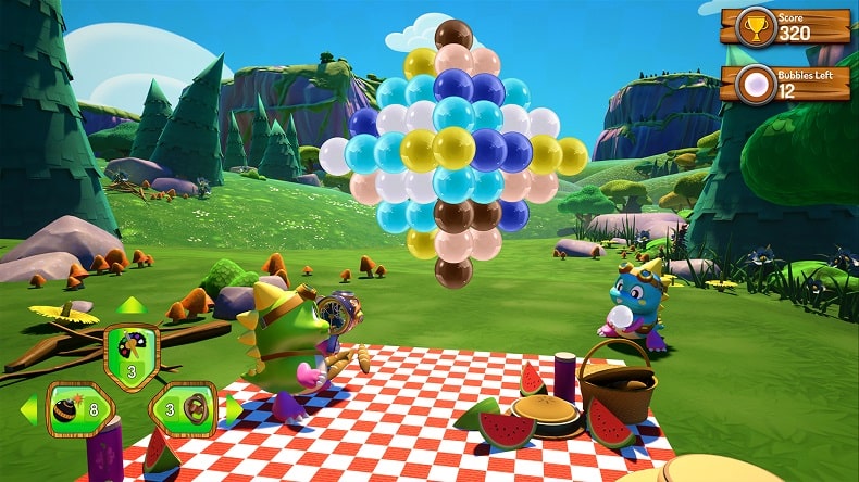 Puzzle-Bobble-3D-Vacation-Odyssey Game khủng long bắn bong bóng