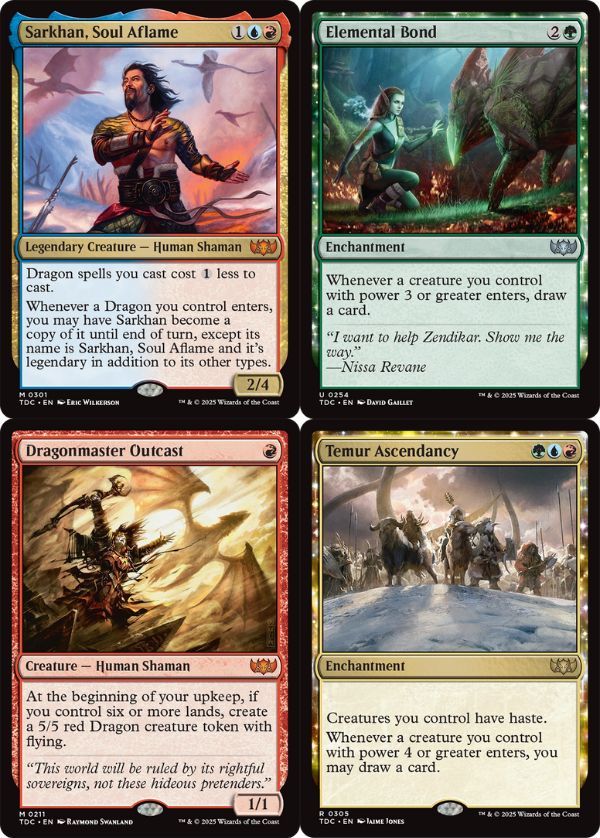 Bộ bài Magic The Gathering Tarkir Dragonstorm Commander Deck Temur Roar mang đến trải nghiệm chơi độc đáo