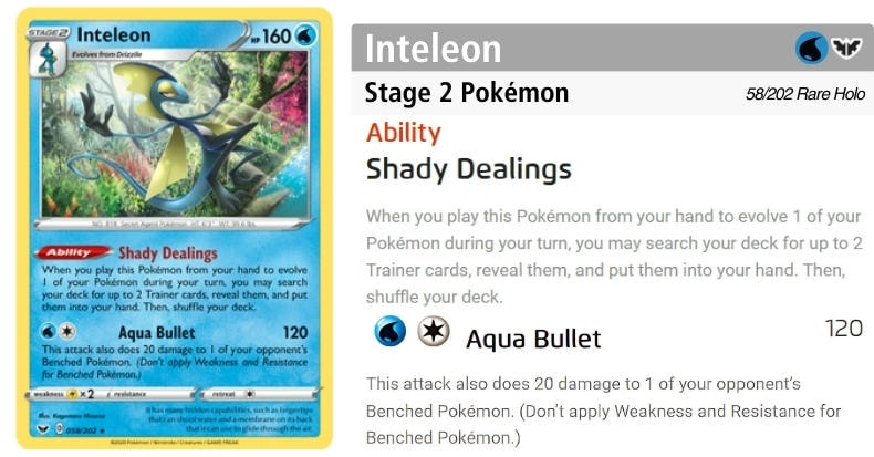 Inteleon - Tìm hai trainer card trong bộ bài khi tiến hóa
