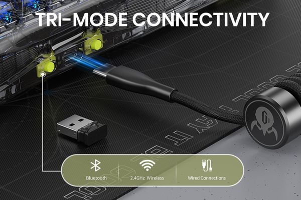 Bàn phím cơ GravaStar Mercury K1 Lite Transparent Black chính hãng chất lượng tốt tích hợp nhiều công nghệ hiện đại