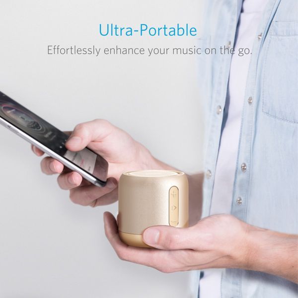 review Loa di động Anker SoundCore Mini Bluetooth Stereo Speaker - Gold - A3101