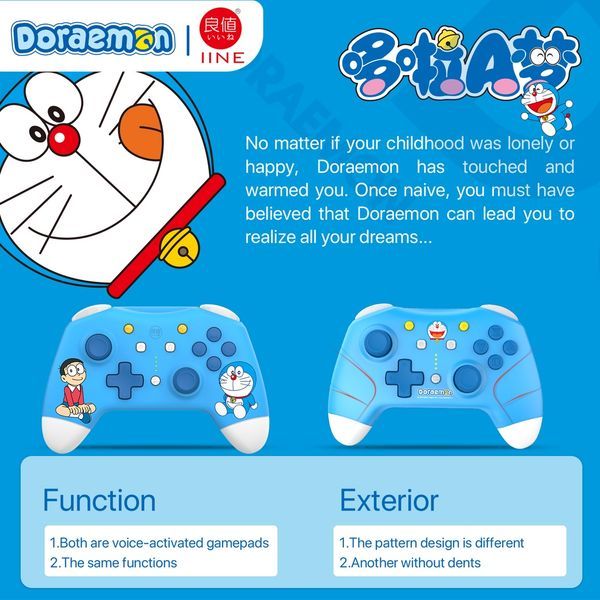 review tay cầm IINE Pro Controller cho Nintendo Switch Doraemon