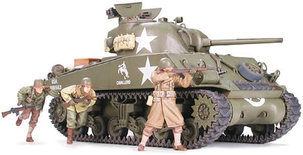 review US Medium Tank M4A3 Sherman 75mm Gun 1-35 Tamiya 35250