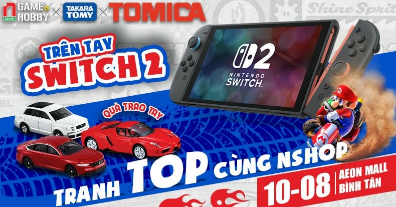 Sự kiện trải nghiệm máy Nintendo Switch 2 & Giải đua xe Mario Kart World tại Aeon Mall Bình Tân 10-08-2025