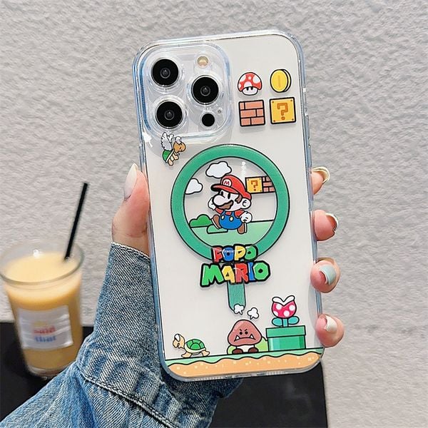 Ốp Điện Thoại iPhone 16 ProPro Max Mario Khung Tròn là Phụ kiện thời trang cá tính không thể thiếu