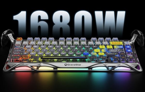GravaStar Mercury K1 Pro 75% Wireless Mechanical Gaming Keyboard Interstellar Silver bàn phím cơ không dây gaming, LED RGB, thiết kế tối ưu