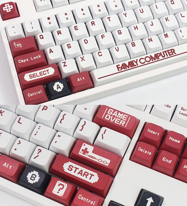 Set phím cơ keycap XDA chủ đề game Nintendo Famicom điện tử 4 nút