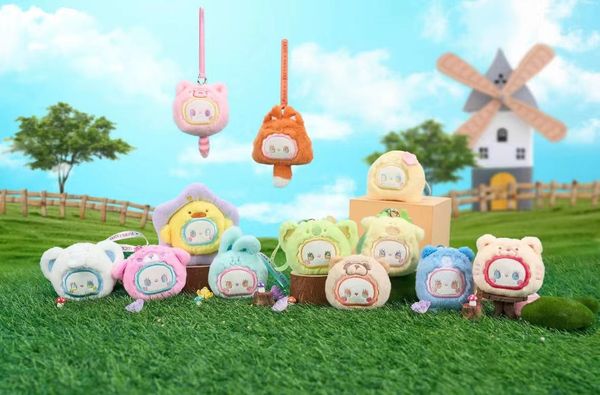 Đồ chơi Hộp Mù Lucky Emma Rua Rua Zoo Scented Plush Keychain Blind Box dễ thương mua trang trí bàn học làm việc kệ sách