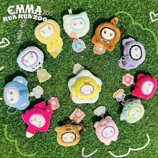 Đồ chơi Hộp Mù Lucky Emma Rua Rua Zoo Scented Plush Keychain Blind Box dễ thương mua trang trí bàn học làm việc kệ sách