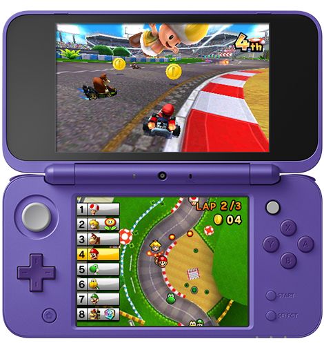 shop game bán New Nintendo 2DS XL Purple Silver Mario Kart 7 Bundle