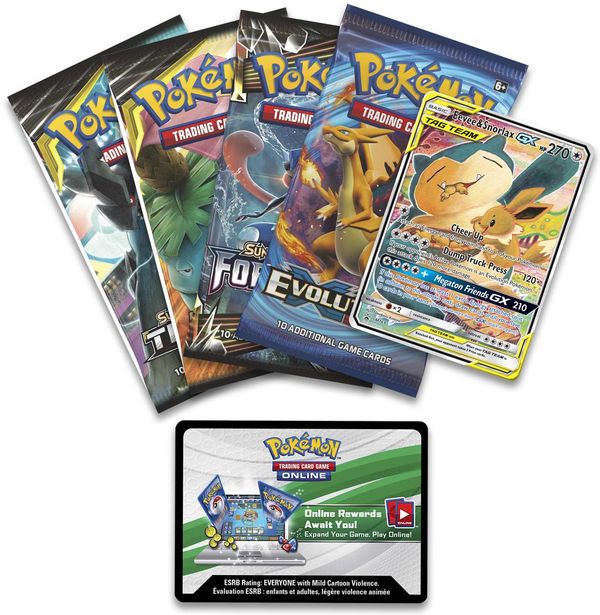 shop pokemon bán thẻ bài Pokemon Eevee Snorlax-GX TAG TEAM Tin