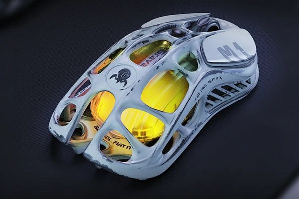 Chuột không dây Gaming GravaStar Mercury M1 Pro Battle Worn Edition Silver Mist chính hãng nút bấm bền bỉ cầm tay thoải mái chất lượng tốt