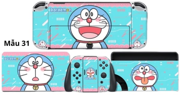 Skin dán in hình cho Nintendo Switch OLED Doraemon Doremon xanh