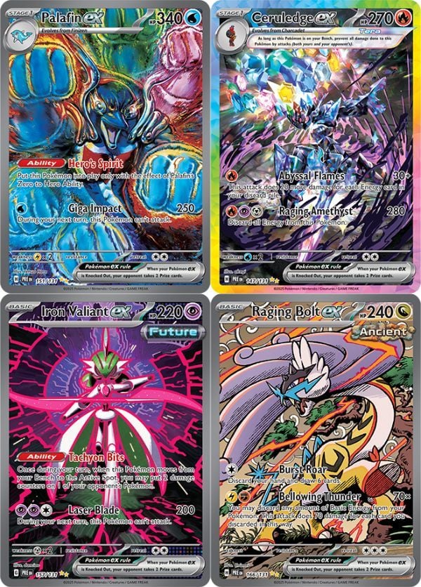 Mở pack bài từ PT113 Pokemon TCG SV8.5 Prismatic Evolutions Mini Tin tại nShop để nhận nhiều thẻ hiếm và mạnh mẽ
