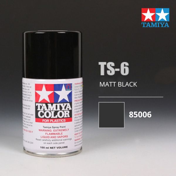 Sơn xịt mô hình Tamiya 85006 TS-6 Matt Black