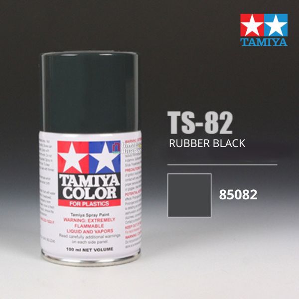 Sơn xịt mô hình Tamiya 85082 TS-82 Rubber Black