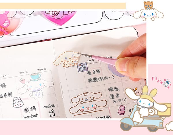 Sticker dán trang trí sổ tay phong cách Instagram nhân vật Sanrio