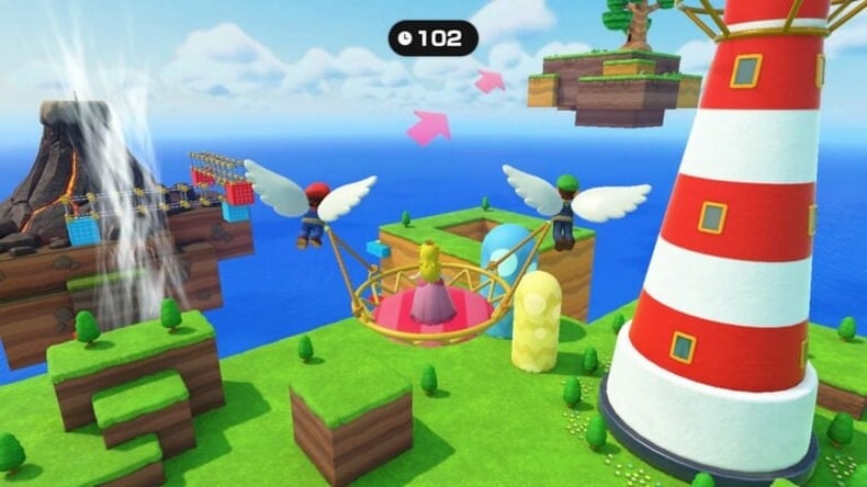 một số hình ảnh trên cả sôi động từ Super Mario Party Jamboree