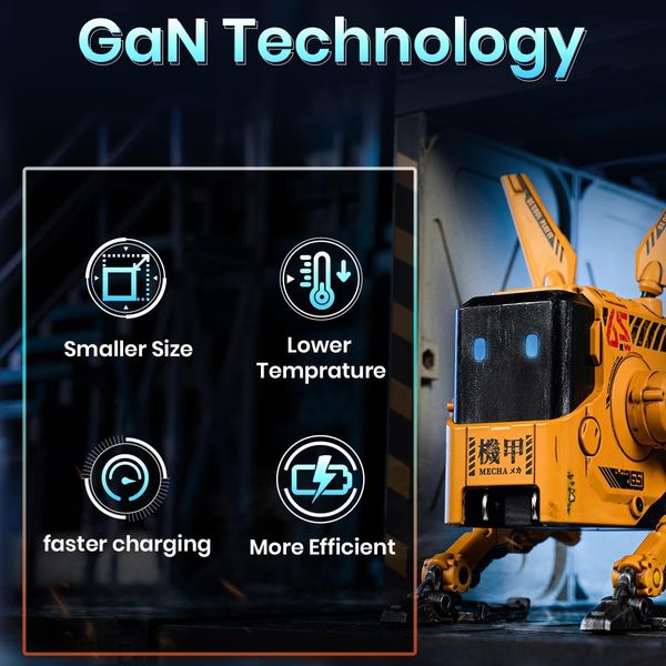 Củ sạc nhanh GravaStar Alpha65 GAN 65W War Damaged Yellow chính hãng chất lượng tốt công nghệ hiện đại tối ưu hiệu quả sạc được nhiều thiết bị