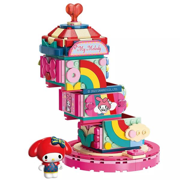 unbox Mô hình Keeppley Hộp Ảo Thuật Rạp Xiếc My Melody K20824 đồ chơi lắp ráp thú vị xếp gạch giống lego