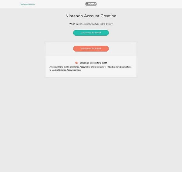 Create account for Nintendo Switch step 7