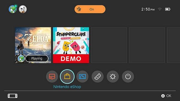 Creating an account for Nintendo Switch step 1